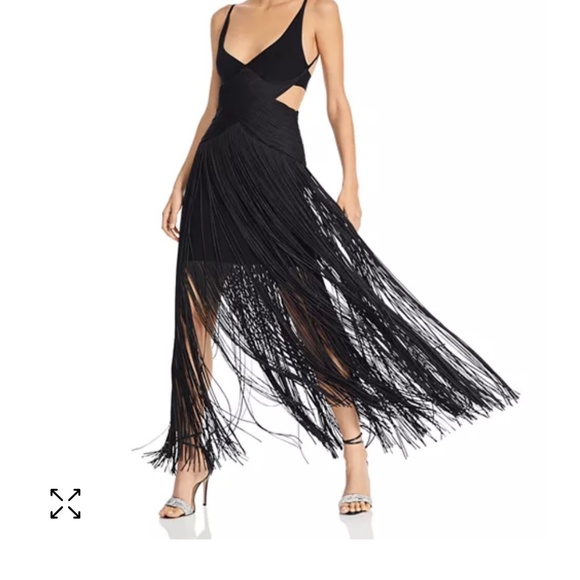 Hervé leger cutout fringe dress size s